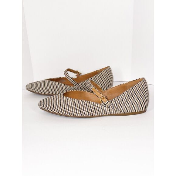 Lucky Brand Mary Jane Flats Pointed Toe Plaid Strap Preppy Comfort Y2K Size 10 - Picture 4 of 16